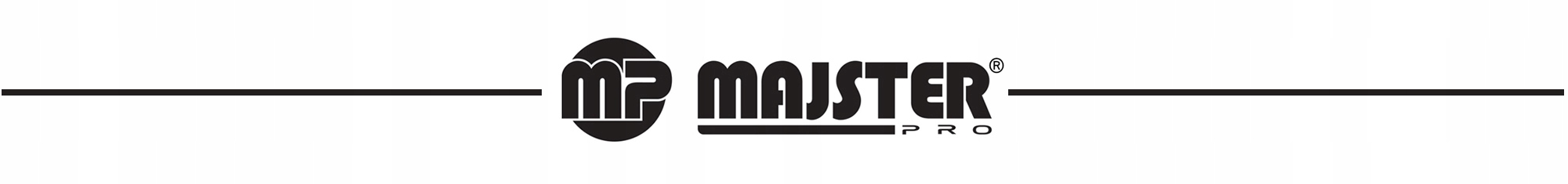 Czarne logo Majster PRO na białym tle.